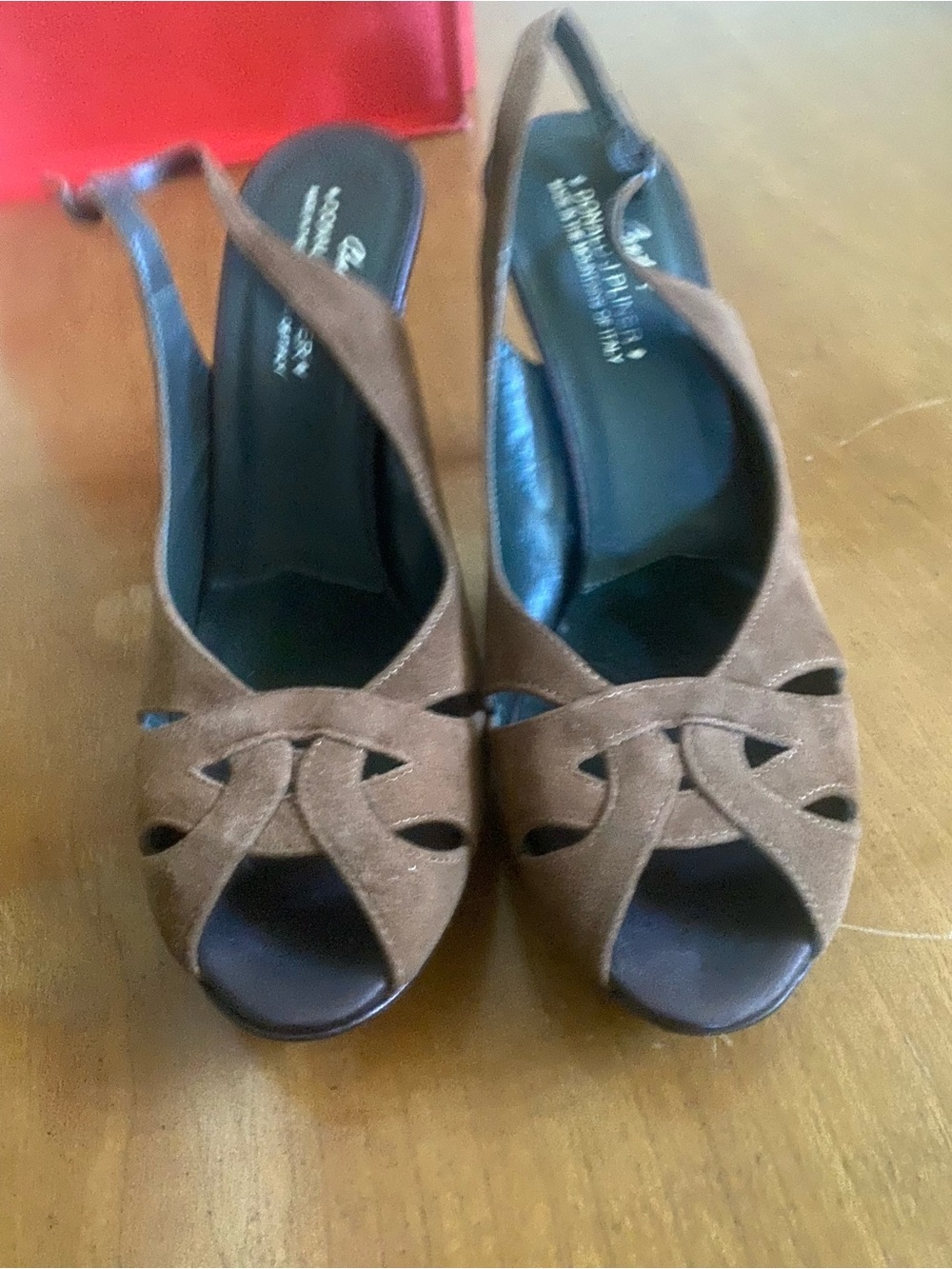 NWT Donald J Pliner Couture Zilla Brown Suede Slingback Heels - Size 9.5